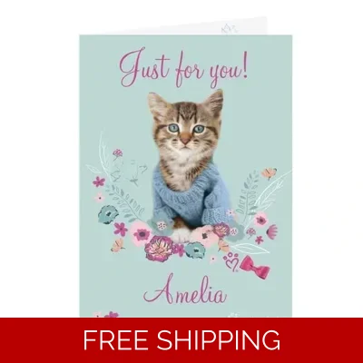 Personalised Rachael Hale Cute Kitten Card
